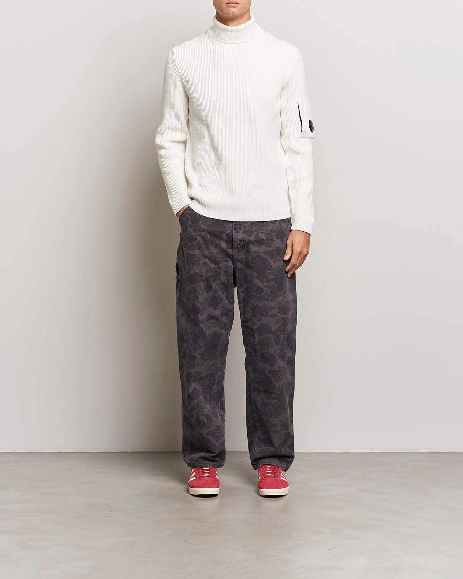 Herr | Tröjor | C.P. Company | Full Rib Knitted Cotton Rollneck Off White