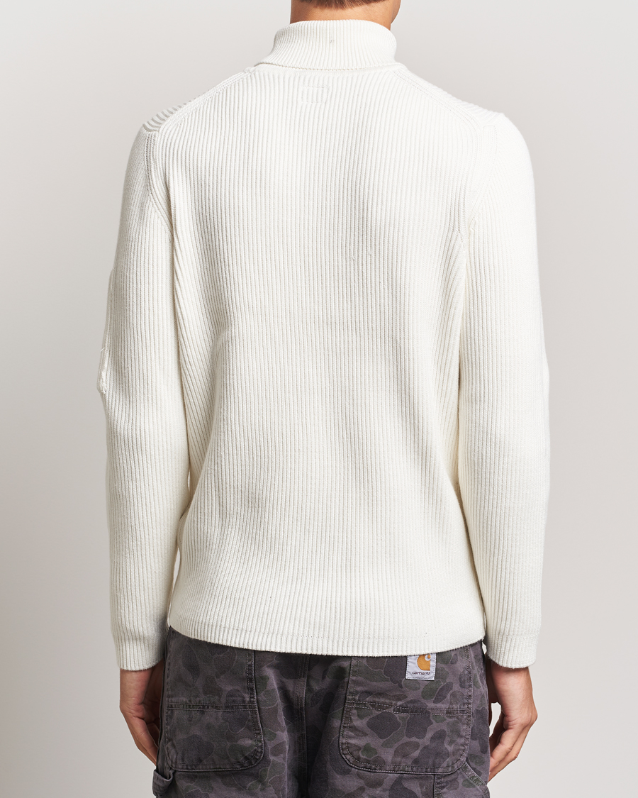 Herr | Tröjor | C.P. Company | Full Rib Knitted Cotton Rollneck Off White