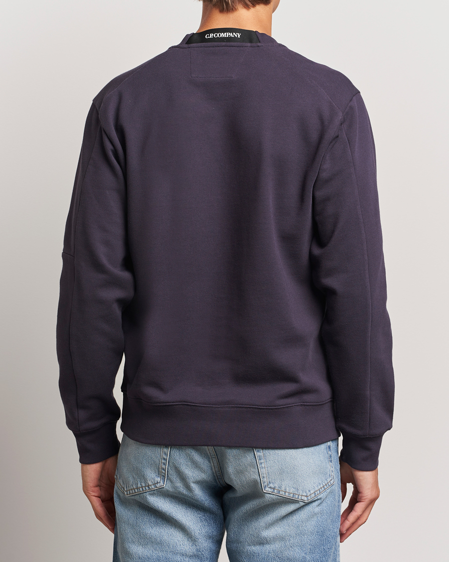 Herr | Tröjor | C.P. Company | Diagonal Raised Fleece Lens Sweatshirt Washed Navy