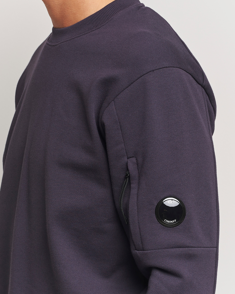 Herr | Tröjor | C.P. Company | Diagonal Raised Fleece Lens Sweatshirt Washed Navy