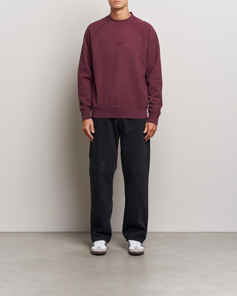 Herr | Tröjor | C.P. Company | Brushed Emerized Fleece Sweatshirt Burgundy