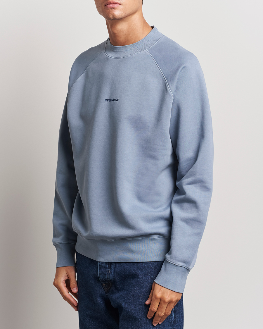 Herr | Tröjor | C.P. Company | Brushed Emerized Fleece Sweatshirt Light Blue