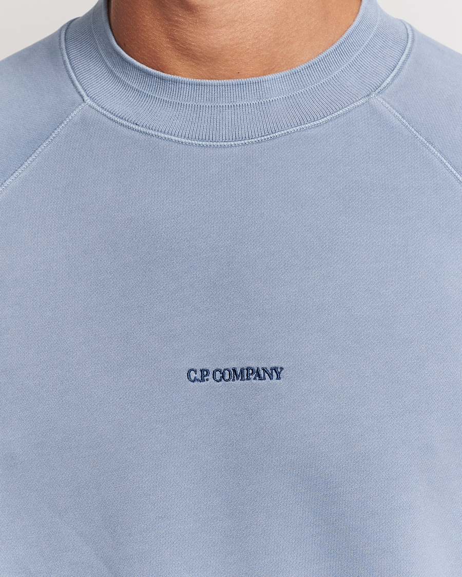 Herr | Tröjor | C.P. Company | Brushed Emerized Fleece Sweatshirt Light Blue