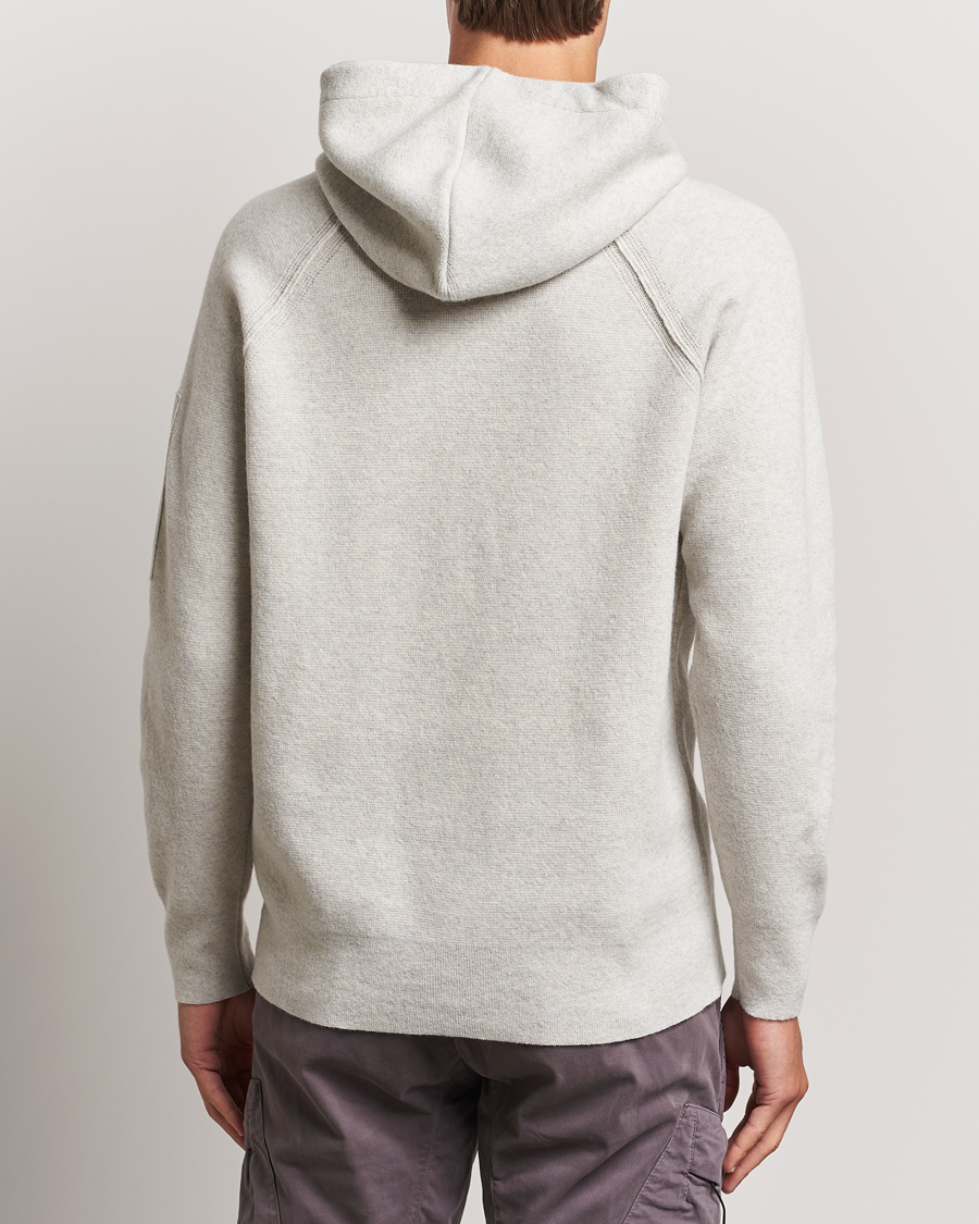 Herr | Tröjor | C.P. Company | Lambswool Knitted Lens Hood Grey Melange