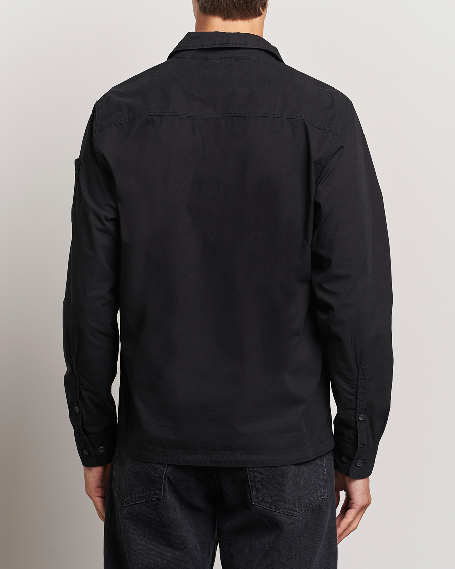 Herr | Skjortor | C.P. Company | Garment Dyed Gabardine Zip Shirt Jacket Black