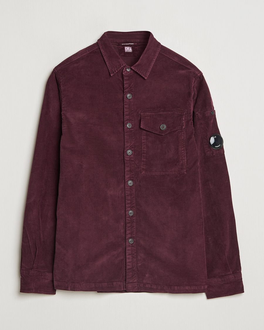 Herr | Skjortor | C.P. Company | Corduroy Lens Overshirt Burgundy
