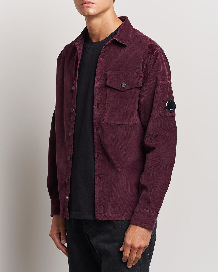 Herr | Skjortor | C.P. Company | Corduroy Lens Overshirt Burgundy