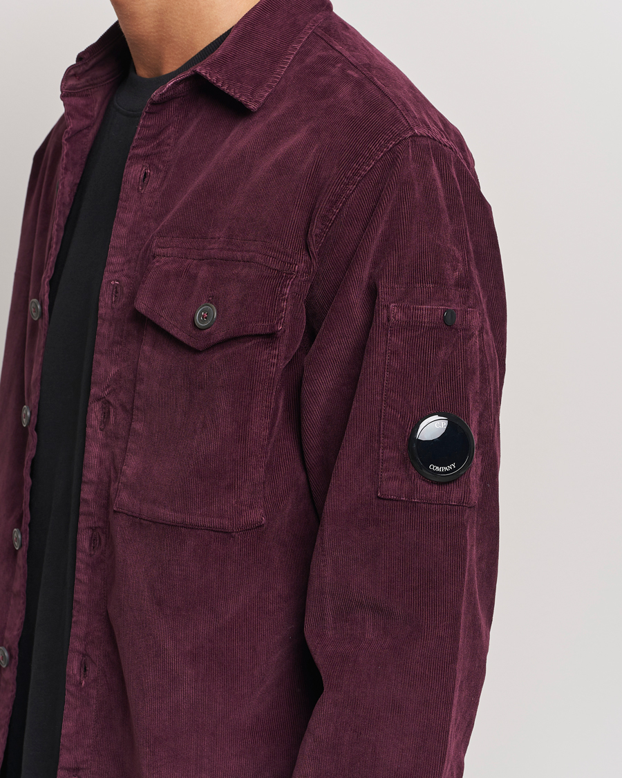 Herr | Skjortor | C.P. Company | Corduroy Lens Overshirt Burgundy