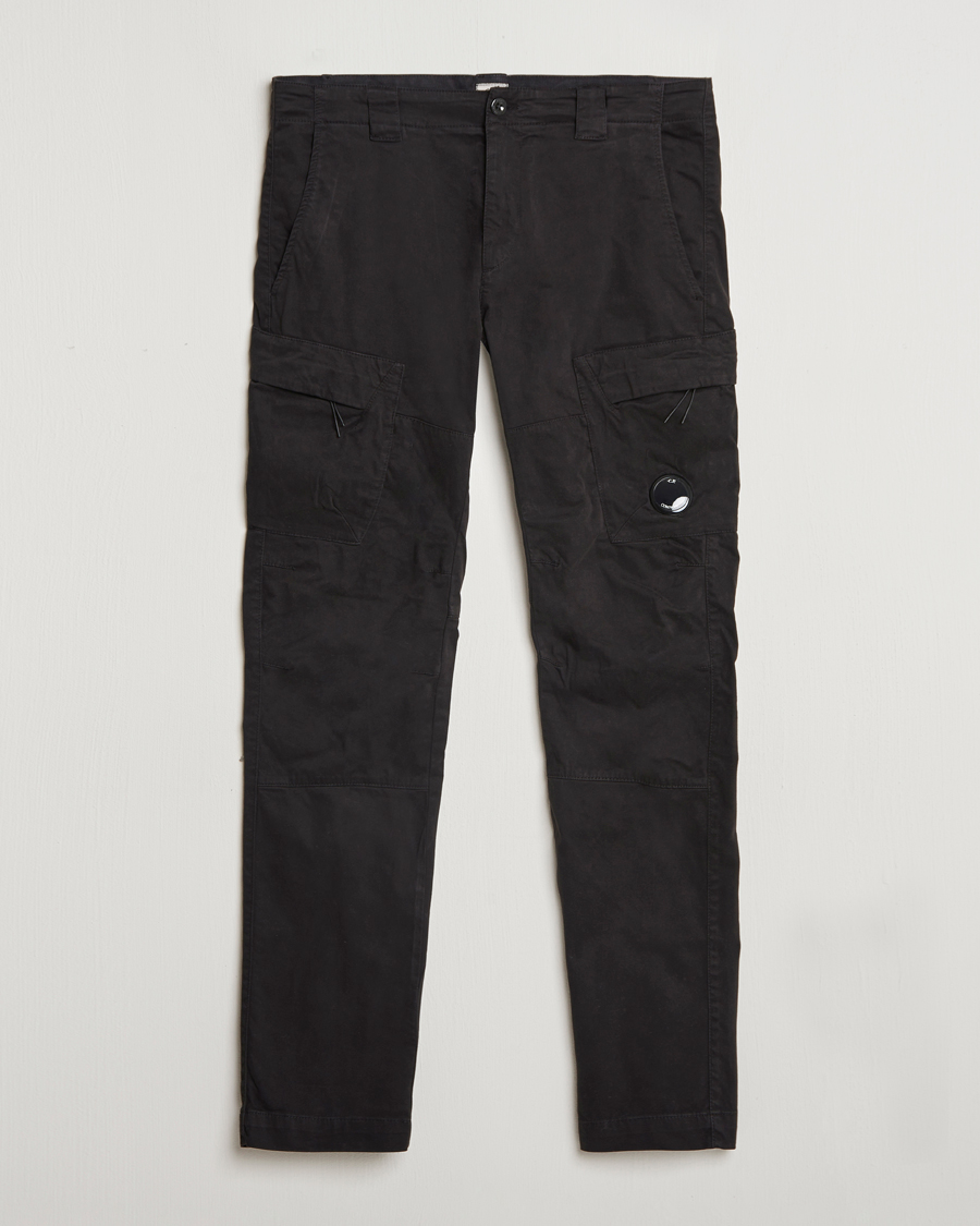 Herr | Byxor | C.P. Company | Stretch Satin Lens Cargo Pants Black