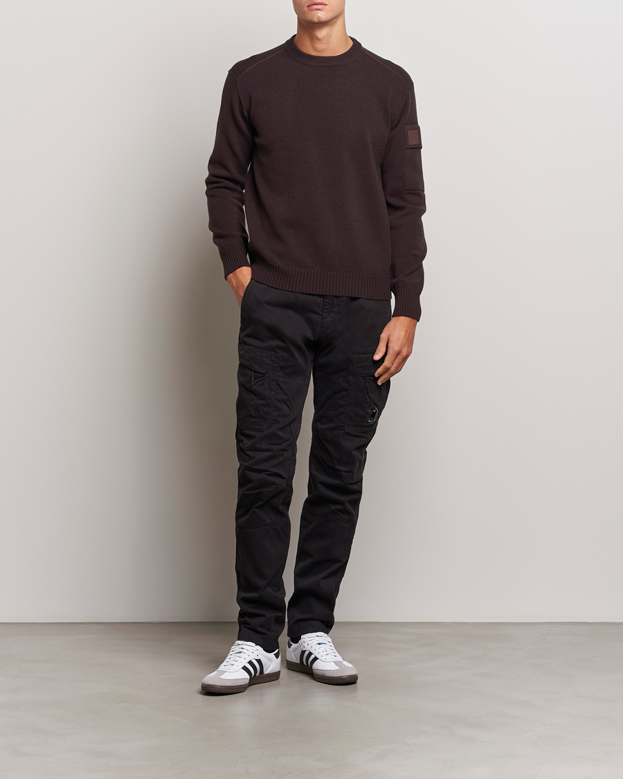 Herr | Byxor | C.P. Company | Stretch Satin Lens Cargo Pants Black