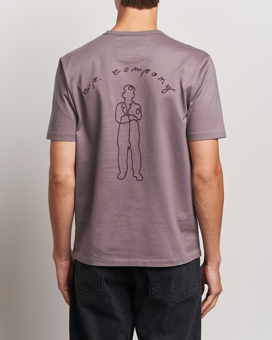 Herr | T-Shirts | C.P. Company | Mercerized Jersey Twisted T-Shirt Washed Purple