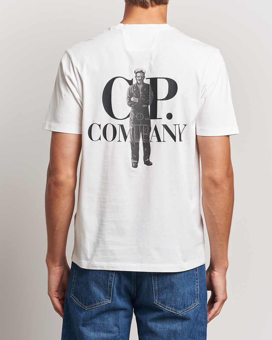 Herr | T-Shirts | C.P. Company | Jersey Back Logo T-Shirt White
