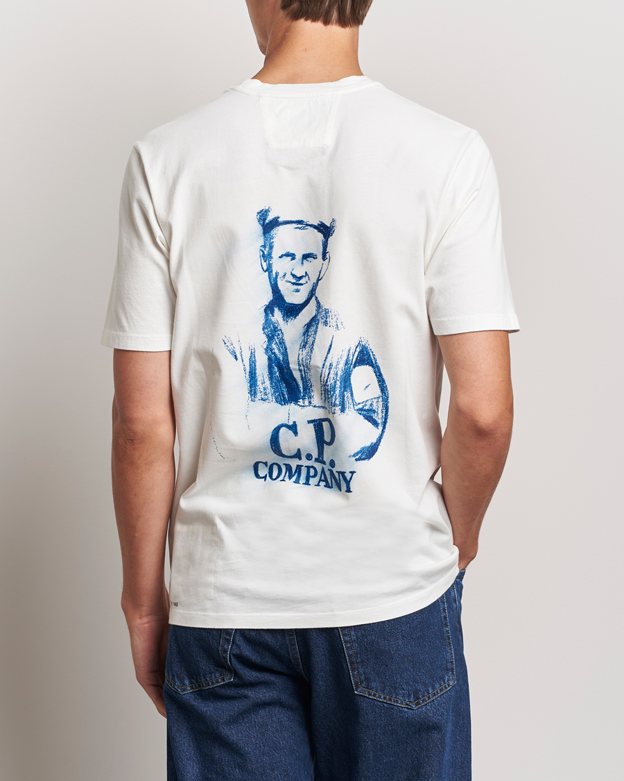 Herr | T-Shirts | C.P. Company | Hand Printed Jersey T-Shirt White