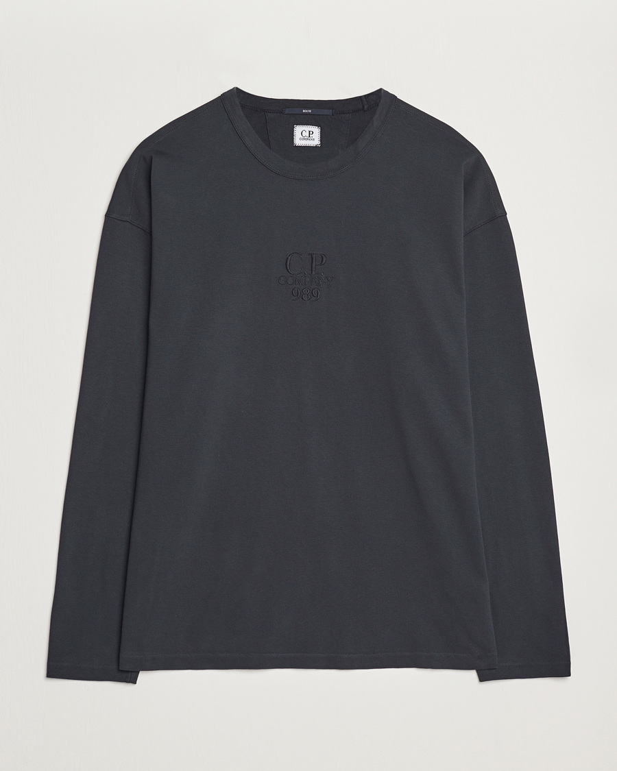 Herr | T-Shirts | C.P. Company | Box Fit Tonal Logo Long Sleeve T-shirt Washed Black