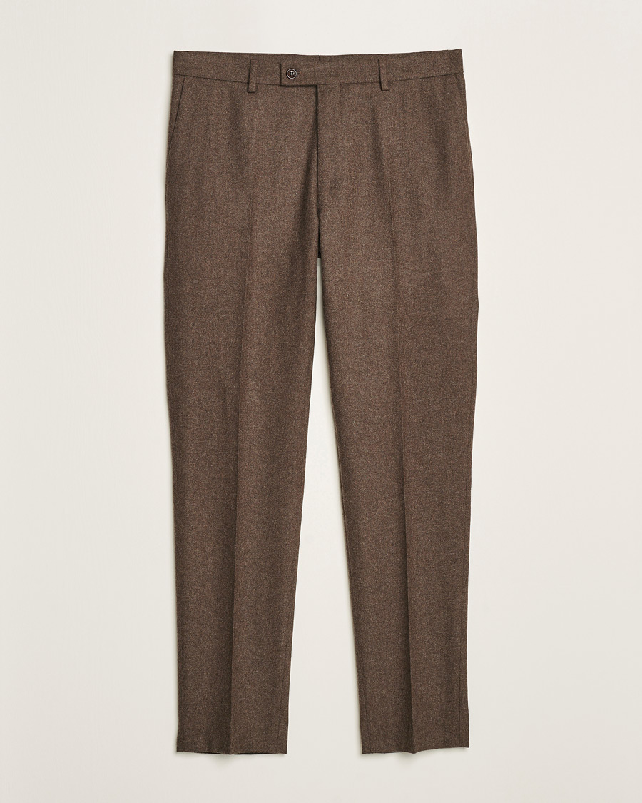 Herr | Byxor | Morris Heritage | Flannel Suit Trousers Brown