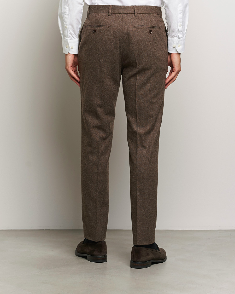 Herr | Byxor | Morris Heritage | Flannel Suit Trousers Brown