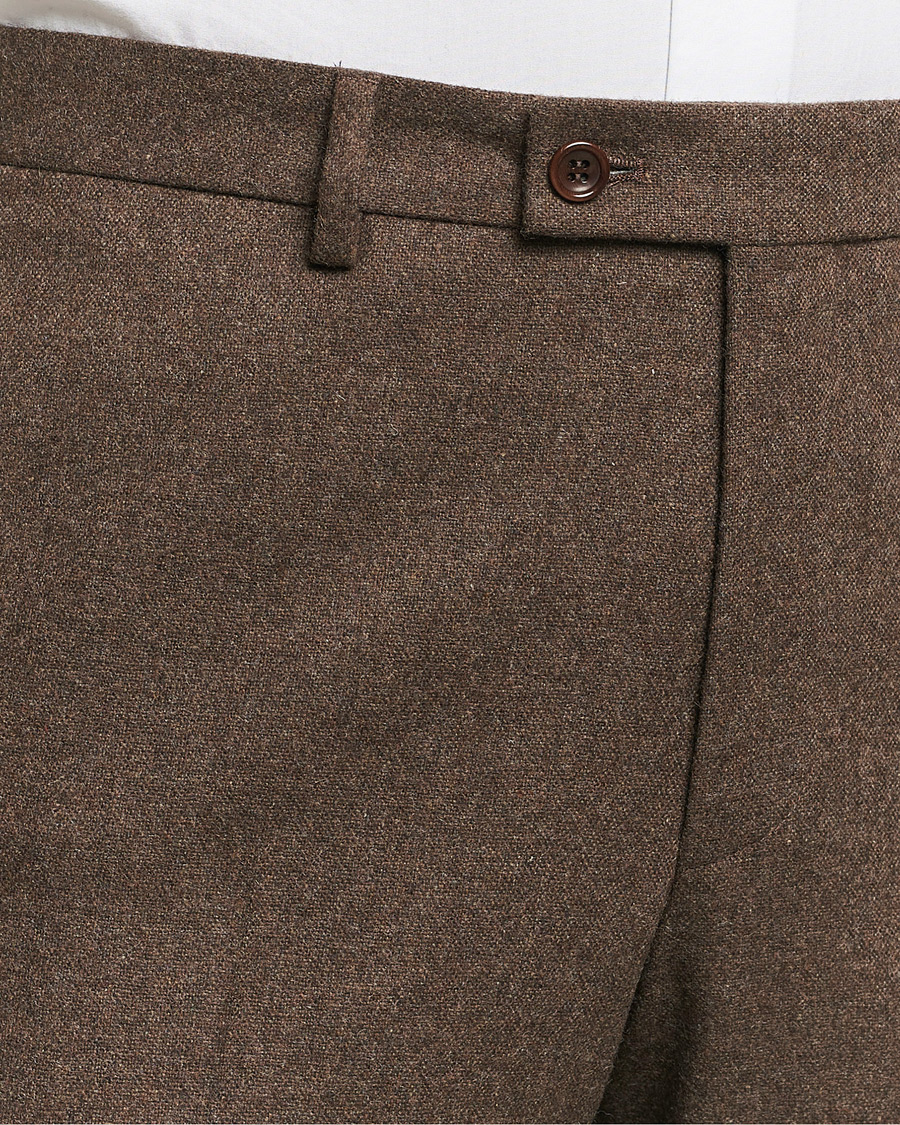 Herr | Byxor | Morris Heritage | Flannel Suit Trousers Brown