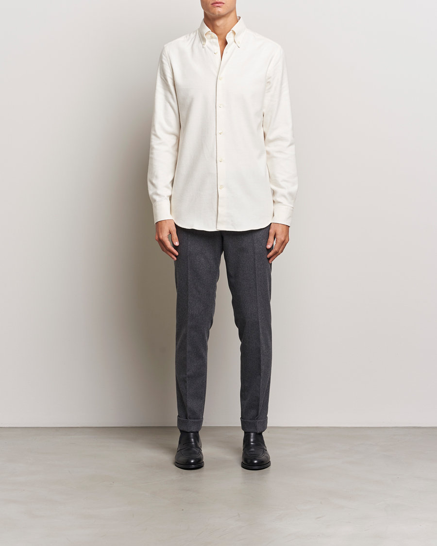 Herr | Skjortor | Morris Heritage | Soft Lama Slim Fit Shirt Off White