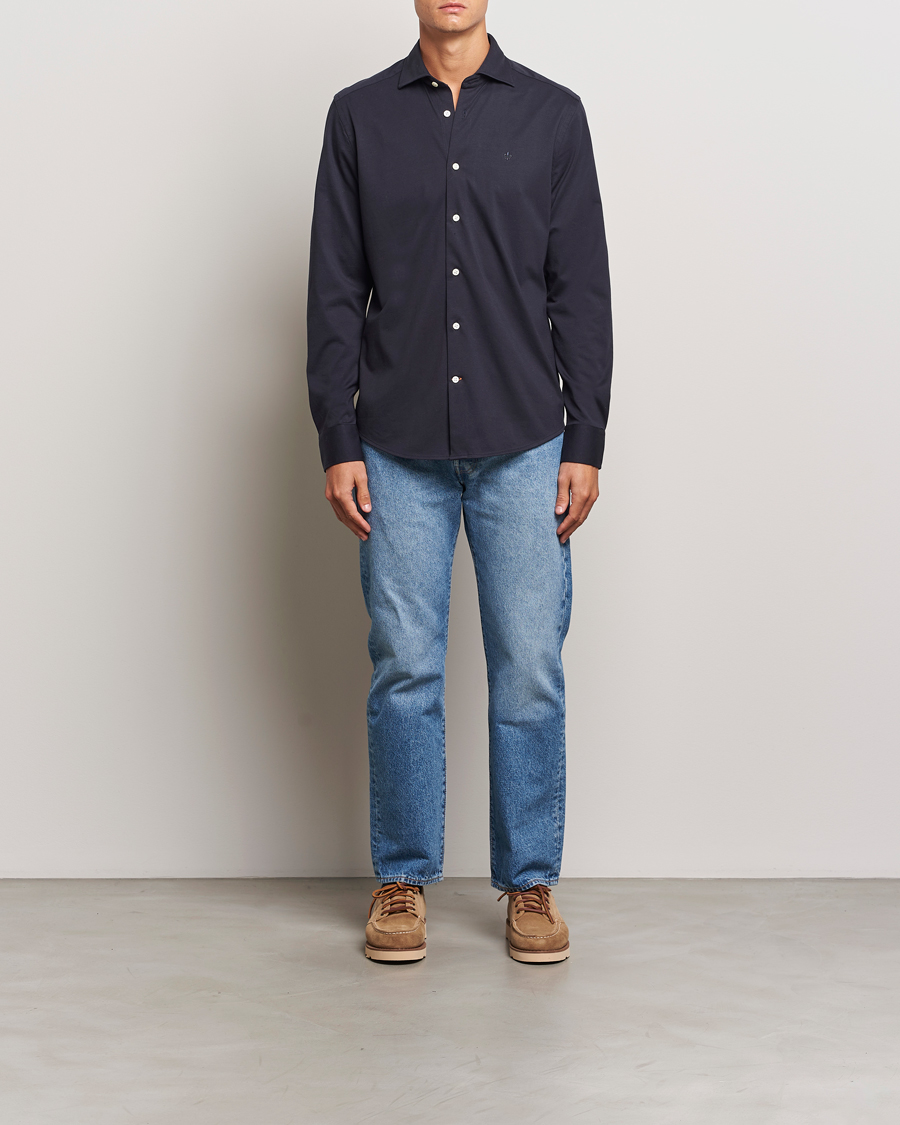 Herr | Skjortor | Morris | Dressed Jersey Shirt Old Blue