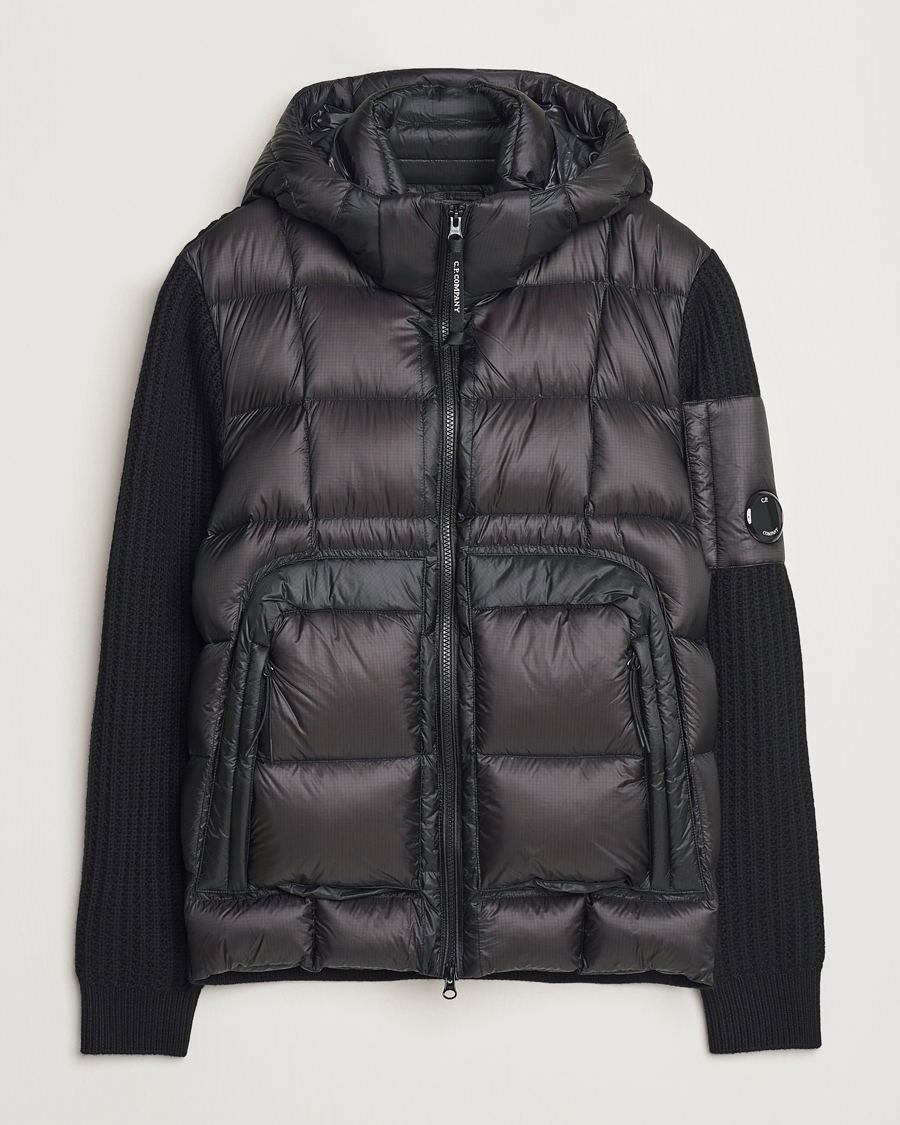 Herr | Jackor | C.P. Company | Merino Wool Padded Hybrid Hood Jacket Black
