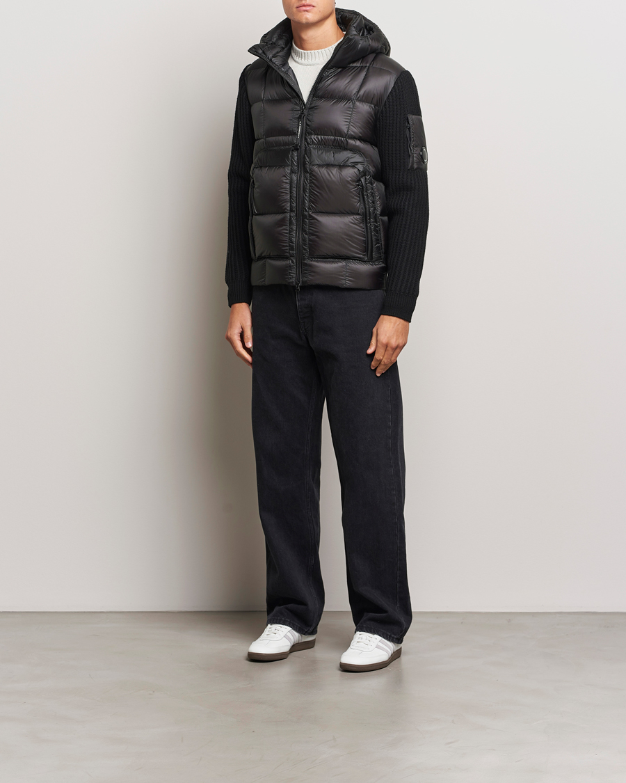 Herr | Jackor | C.P. Company | Merino Wool Padded Hybrid Hood Jacket Black