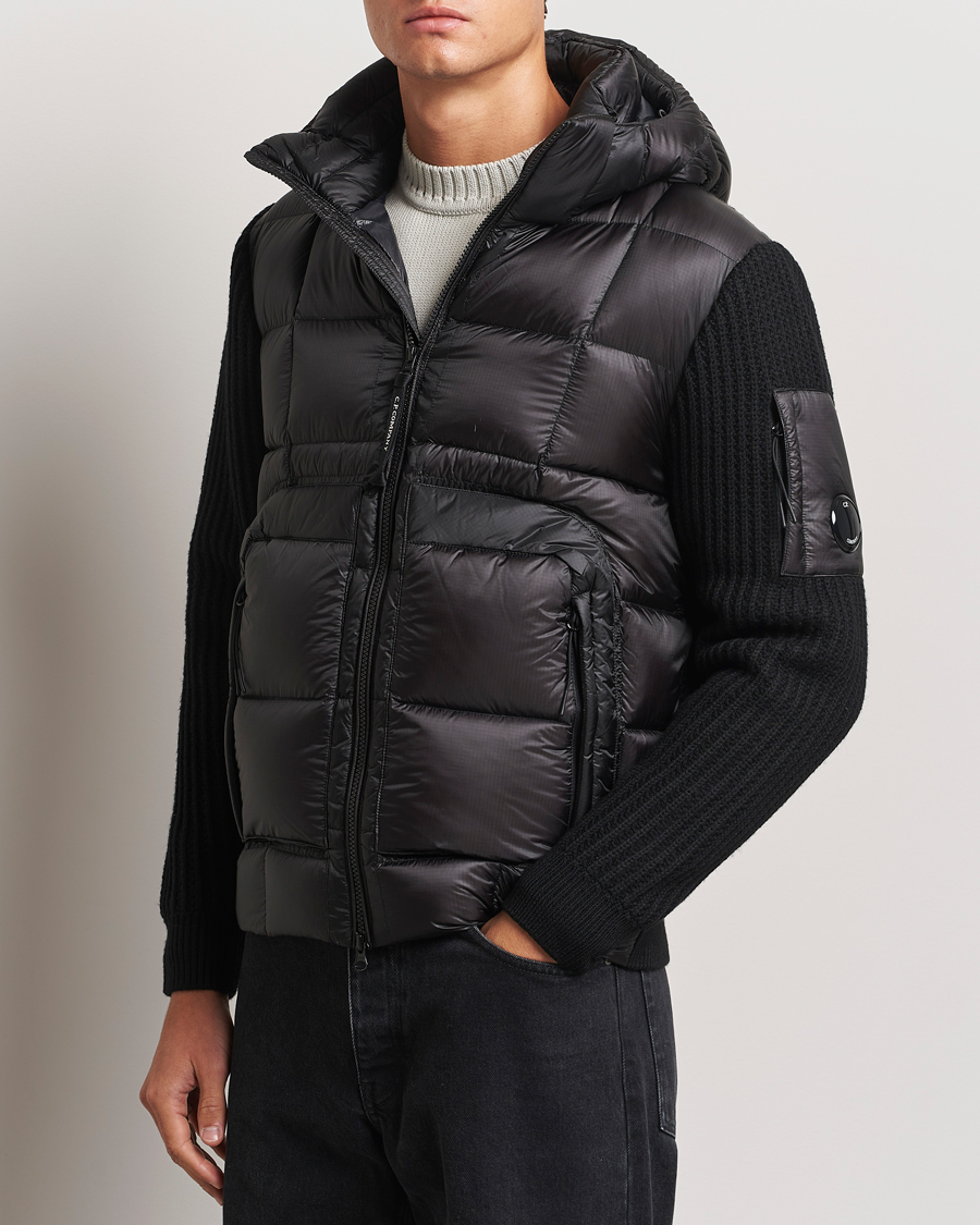 Herr | Jackor | C.P. Company | Merino Wool Padded Hybrid Hood Jacket Black