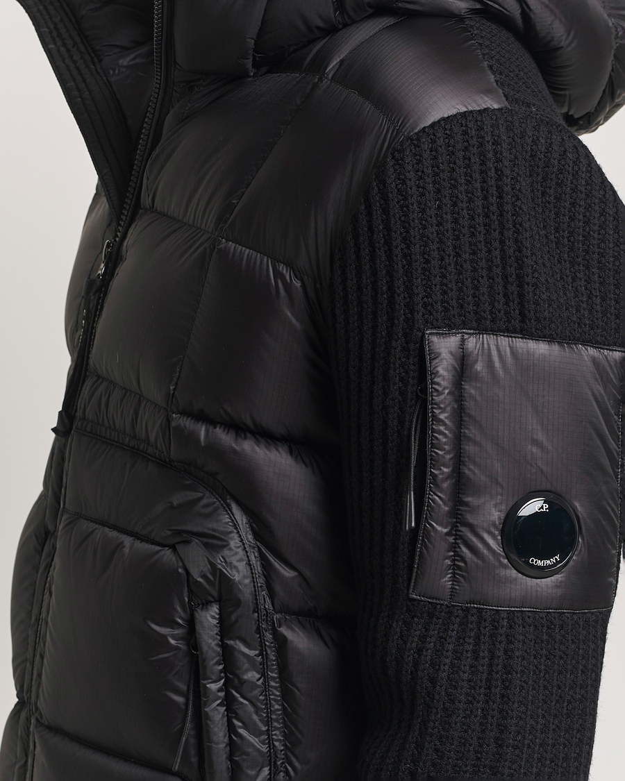 Herr | Jackor | C.P. Company | Merino Wool Padded Hybrid Hood Jacket Black