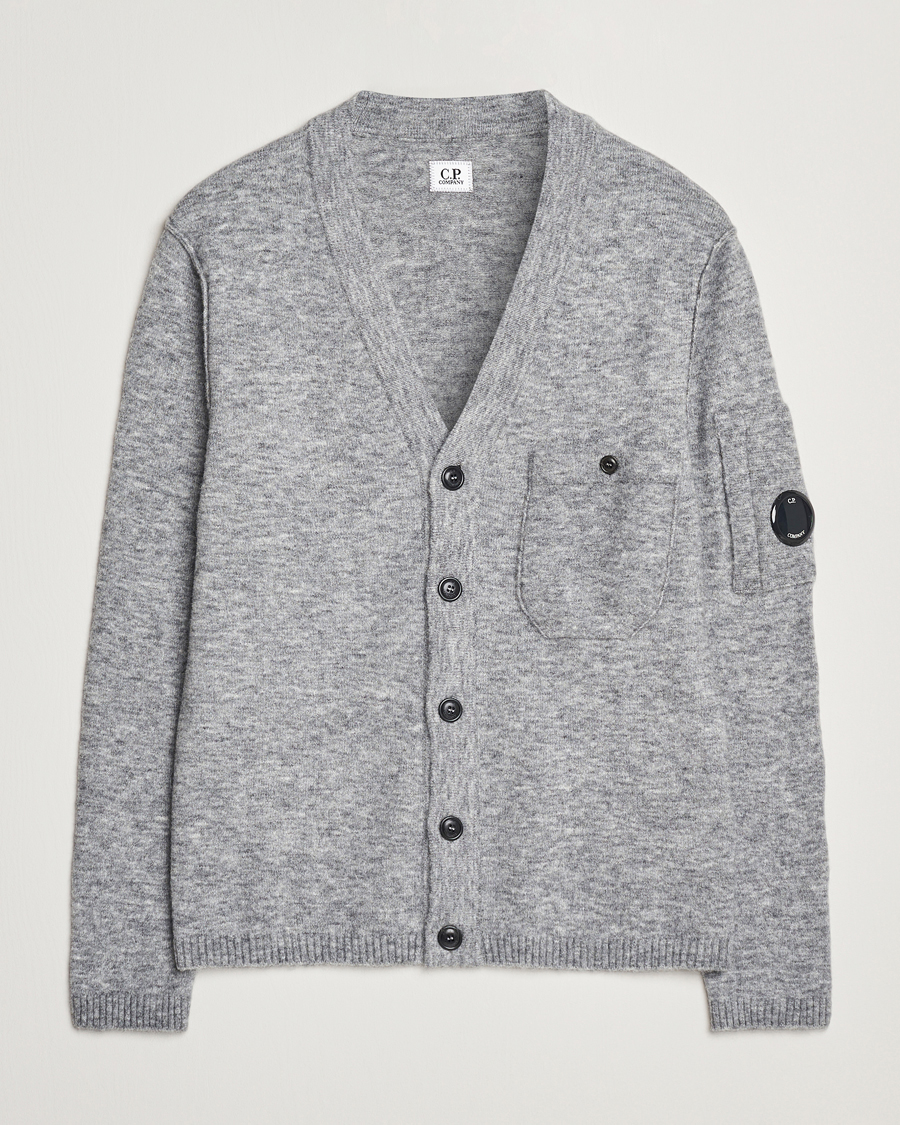 Herr | Tröjor | C.P. Company | Alpaca/Wool Cardigan Grey Melange