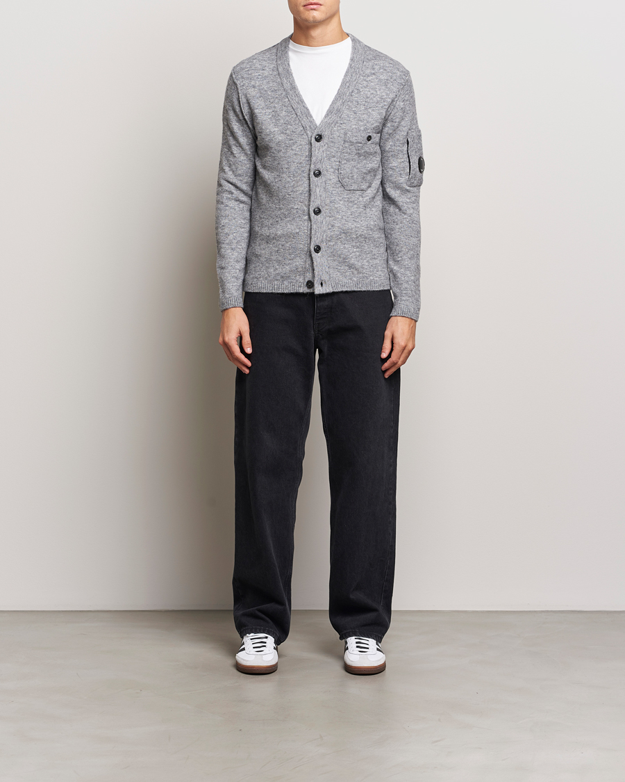 Herr | Tröjor | C.P. Company | Alpaca/Wool Cardigan Grey Melange