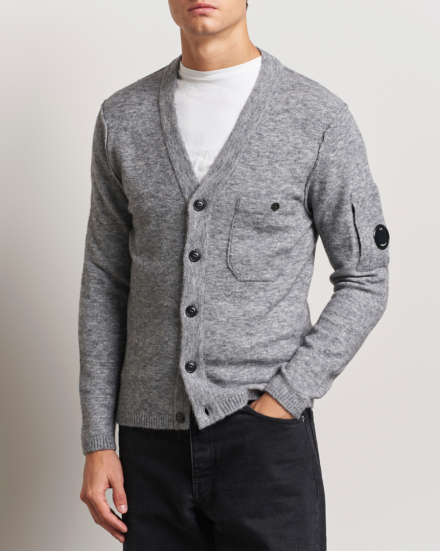 Herr | Tröjor | C.P. Company | Alpaca/Wool Cardigan Grey Melange