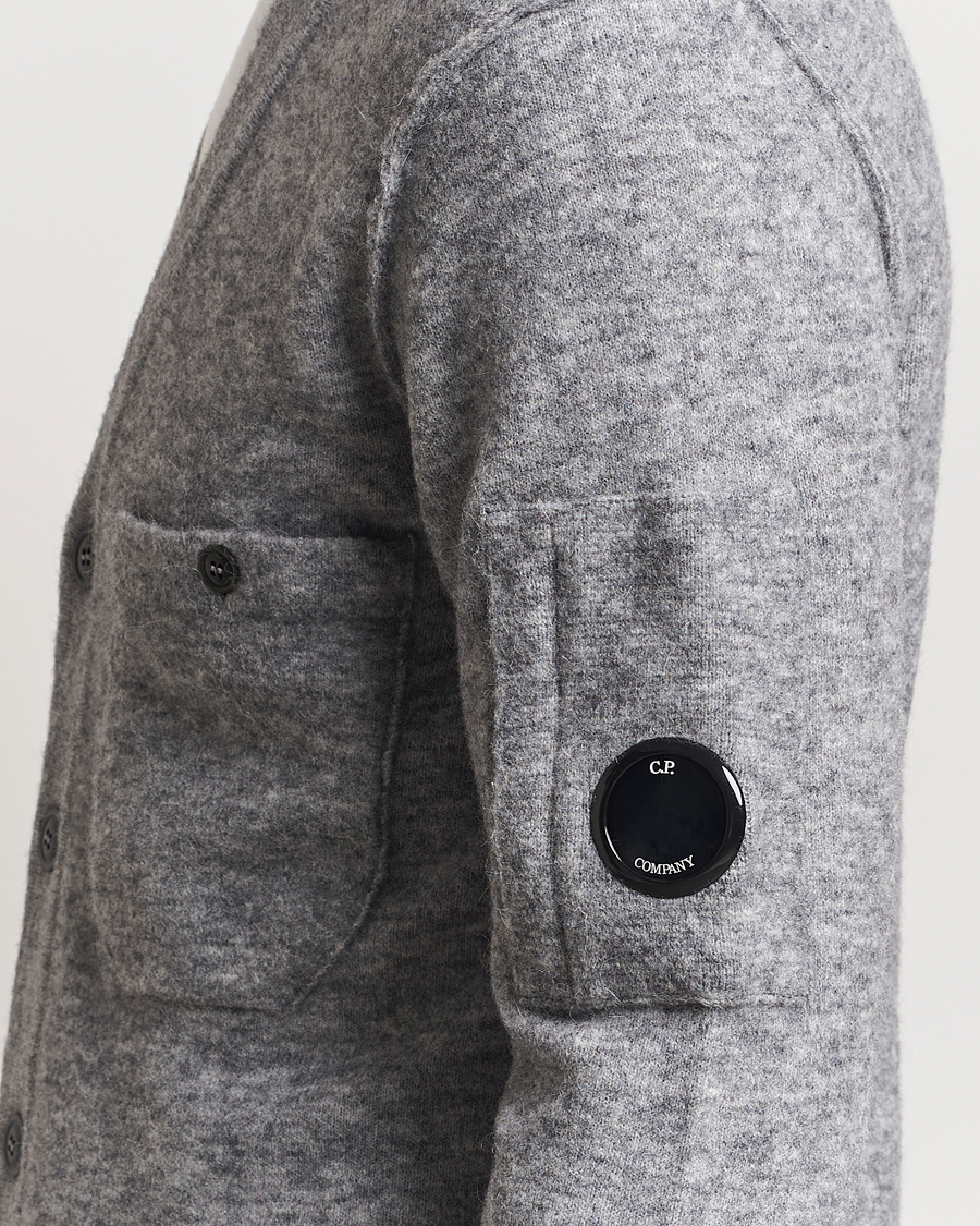 Herr | Tröjor | C.P. Company | Alpaca/Wool Cardigan Grey Melange