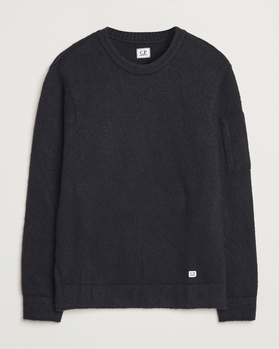 Herr | Tröjor | C.P. Company | Alpaca Soft Knitted Crewneck Black