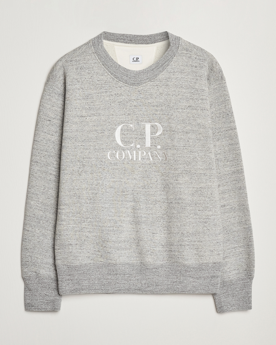 Herr | Tröjor | C.P. Company | Japanese Fleece Logo Sweatshirt Grey Melange