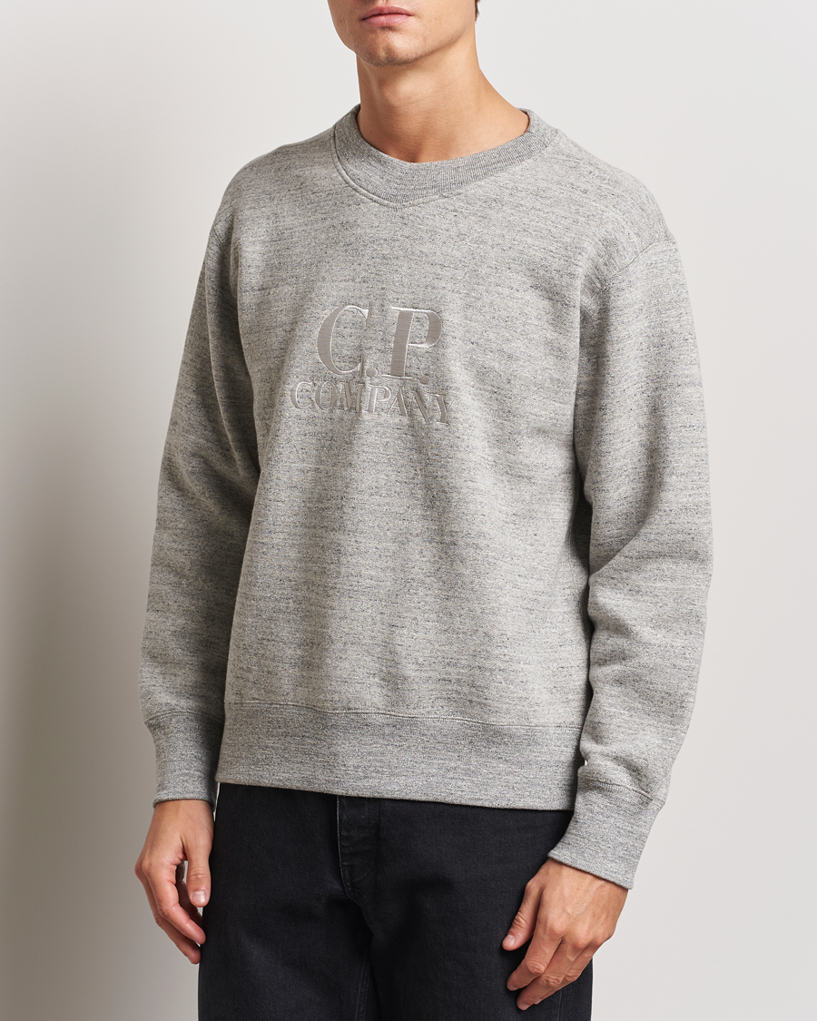 Herr | Tröjor | C.P. Company | Japanese Fleece Logo Sweatshirt Grey Melange