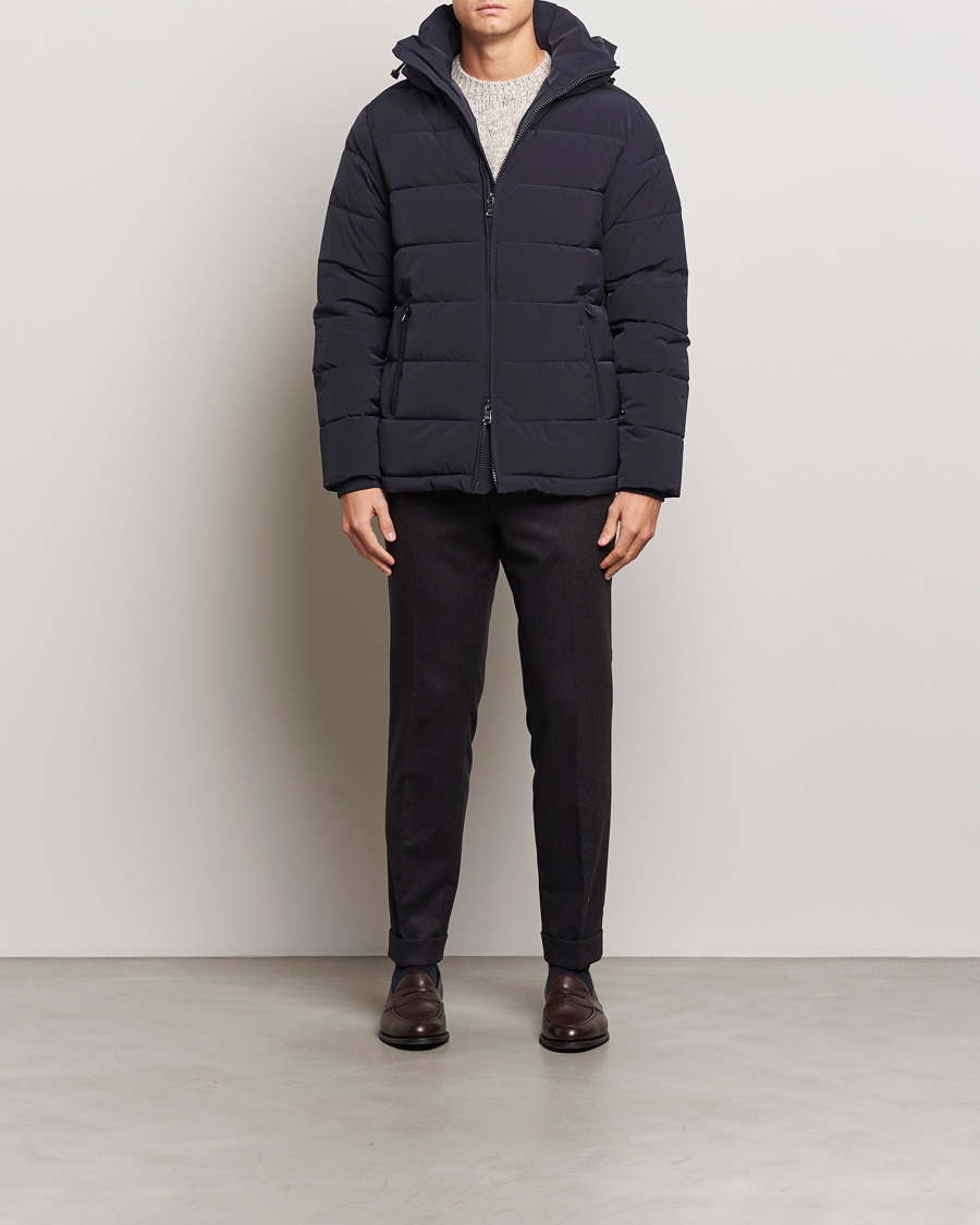 Herr | Jackor | Oscar Jacobson | Hooded Puffer Jacket Navy
