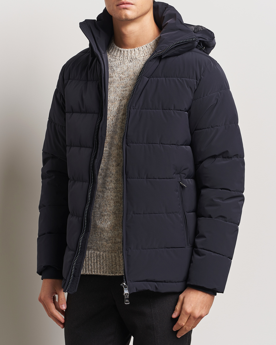 Herr | Jackor | Oscar Jacobson | Hooded Puffer Jacket Navy