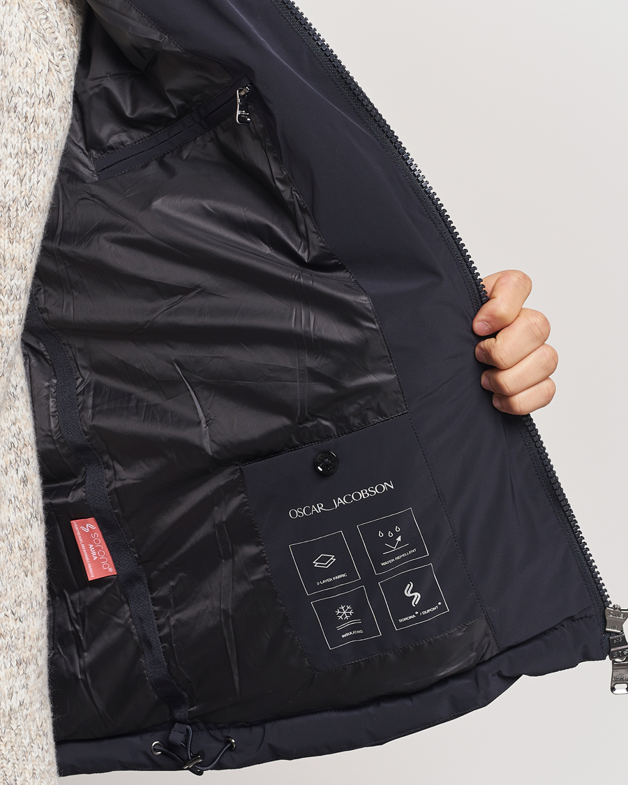 Herr | Jackor | Oscar Jacobson | Hooded Puffer Jacket Navy