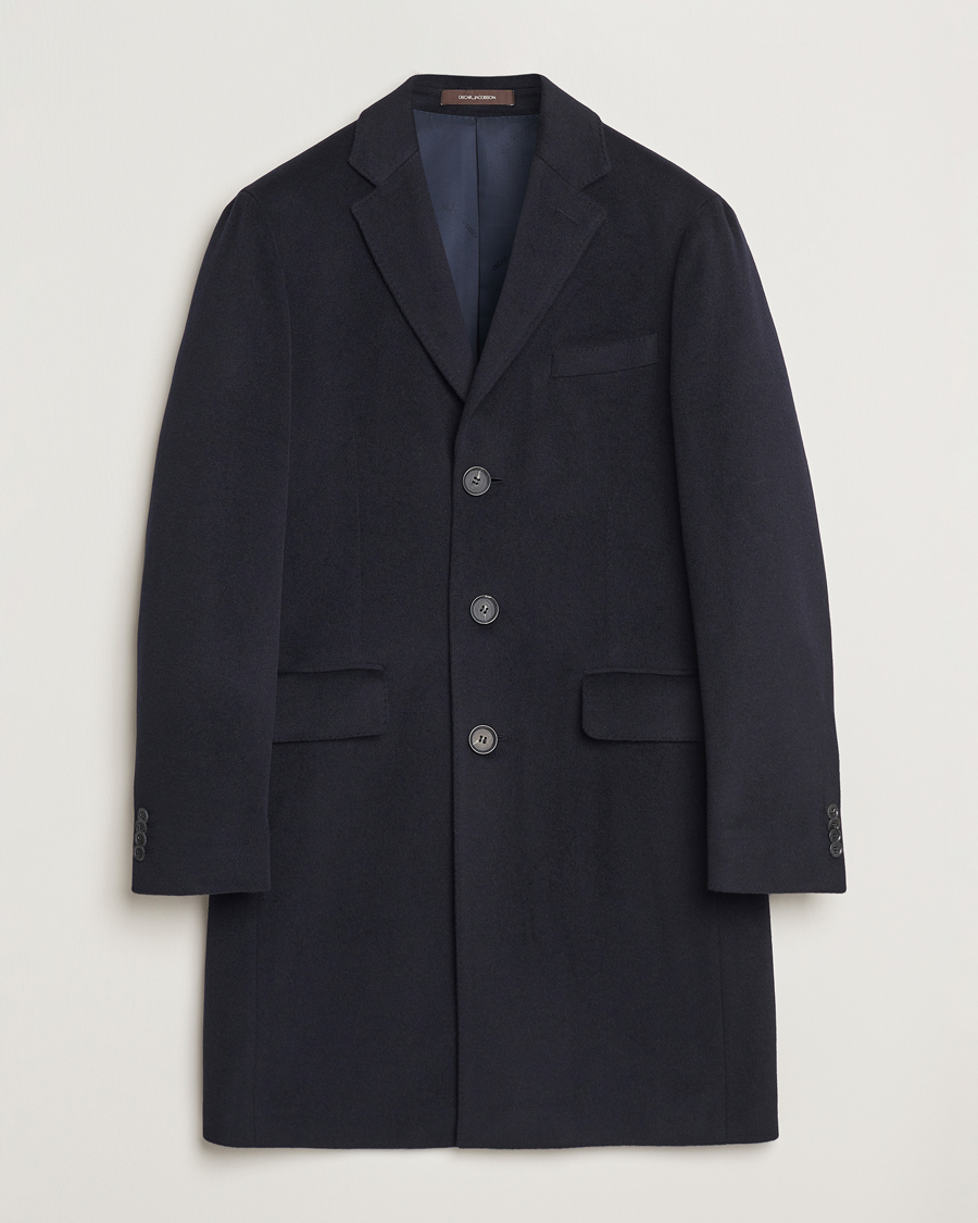 Herr | Jackor | Oscar Jacobson | Sylar Wool/Cashmere Coat Navy