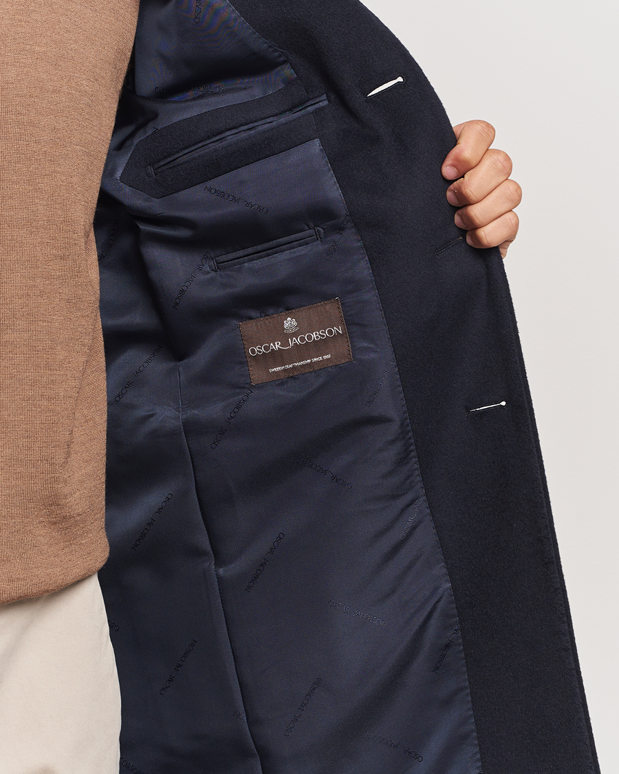 Herr | Jackor | Oscar Jacobson | Sylar Wool/Cashmere Coat Navy
