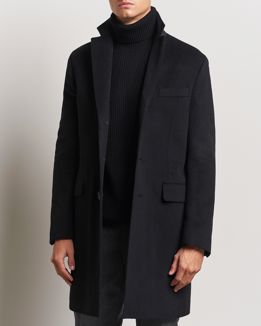 Herr | Jackor | Oscar Jacobson | Syar Wool/Cashmere Coat Black