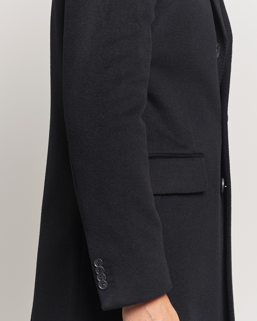 Herr | Jackor | Oscar Jacobson | Syar Wool/Cashmere Coat Black