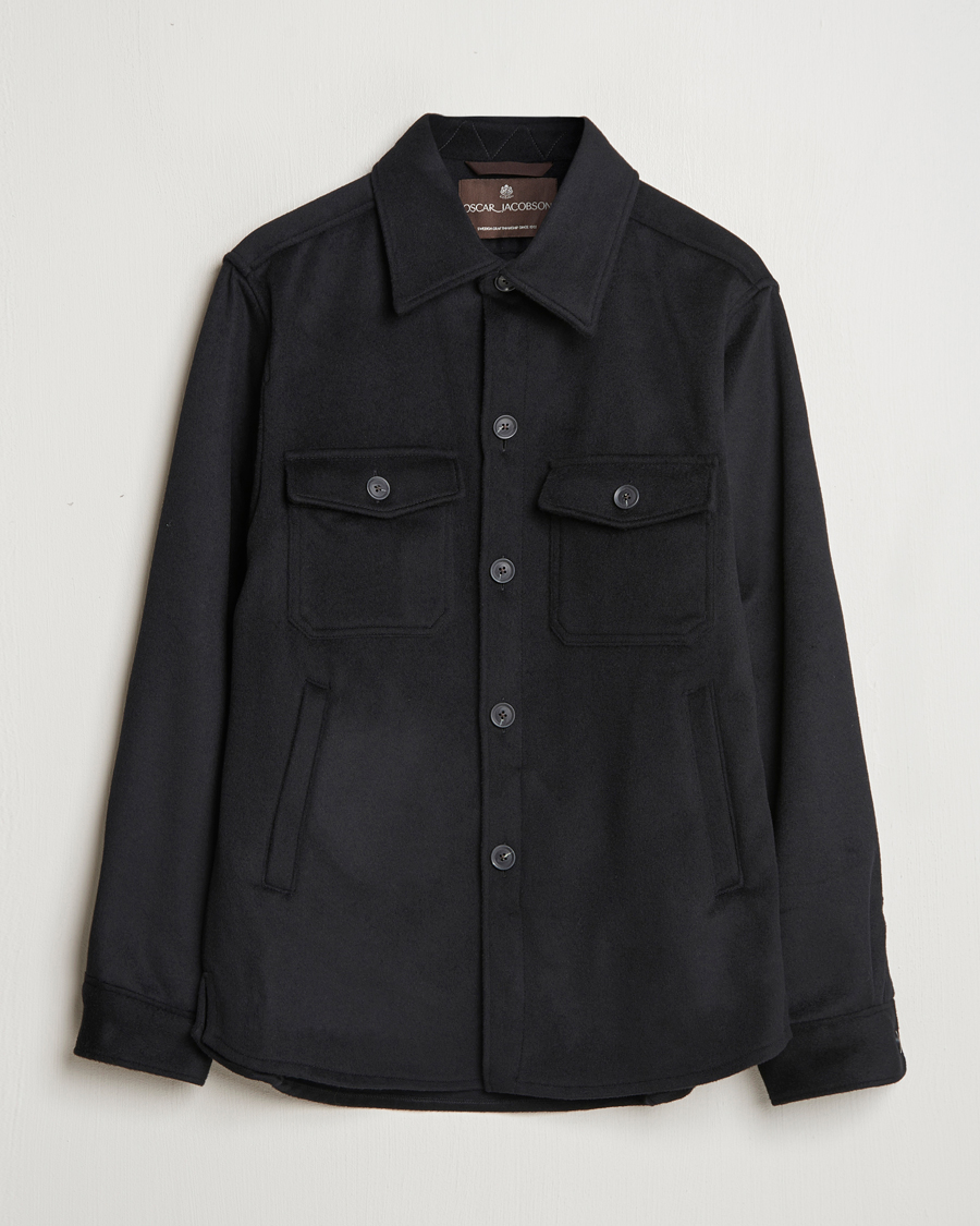 Herr | Jackor | Oscar Jacobson | Maverick Wool/Cashmere Shirt Jacket Black