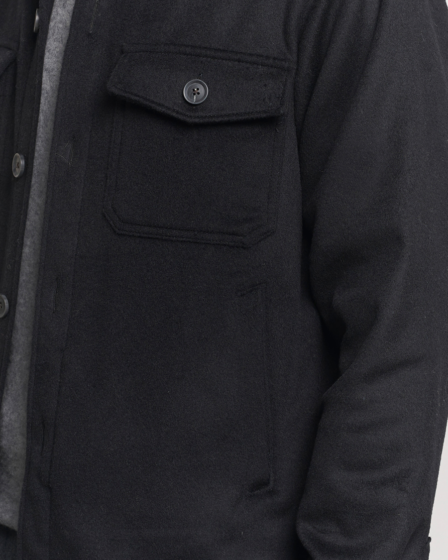 Herr | Jackor | Oscar Jacobson | Maverick Wool/Cashmere Shirt Jacket Black