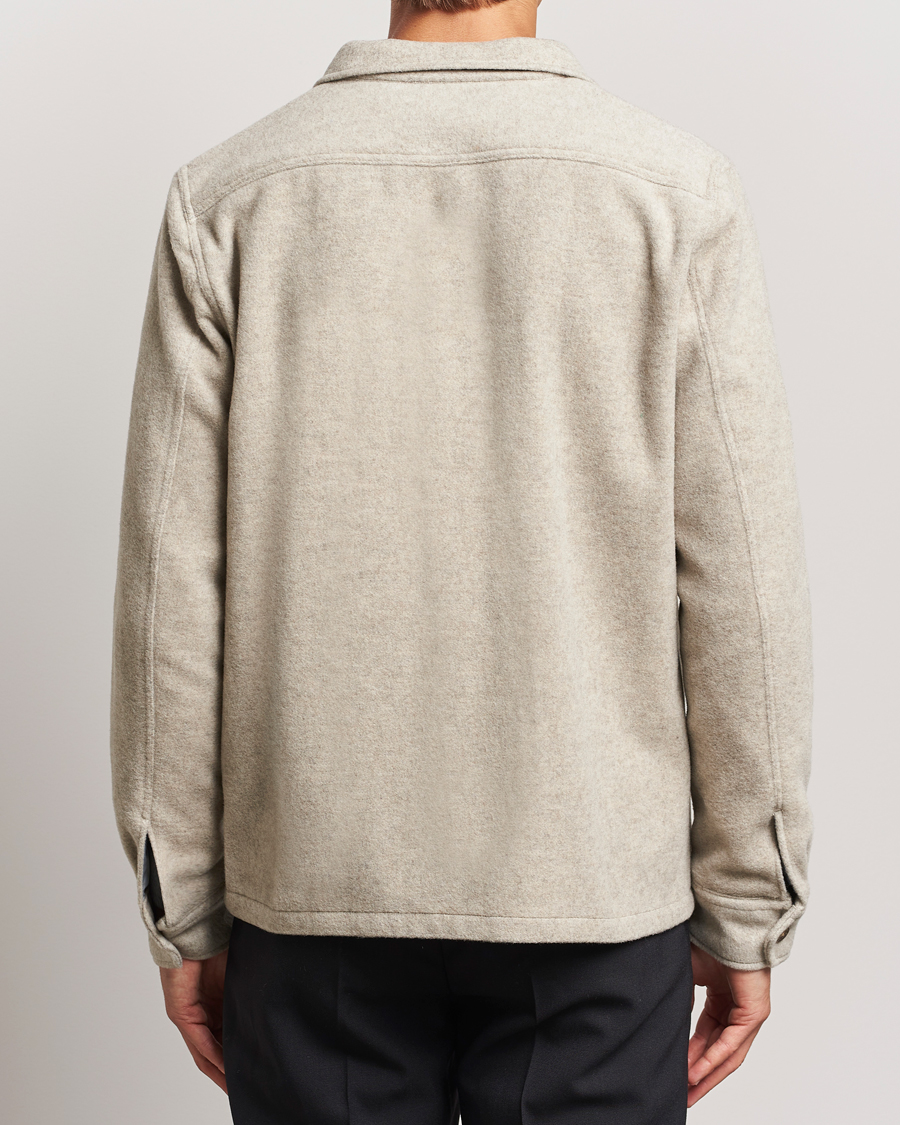 Herr | Jackor | Oscar Jacobson | Safari Wool Shirt Jacket Beige