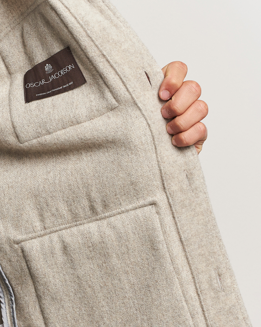 Herr | Jackor | Oscar Jacobson | Safari Wool Shirt Jacket Beige