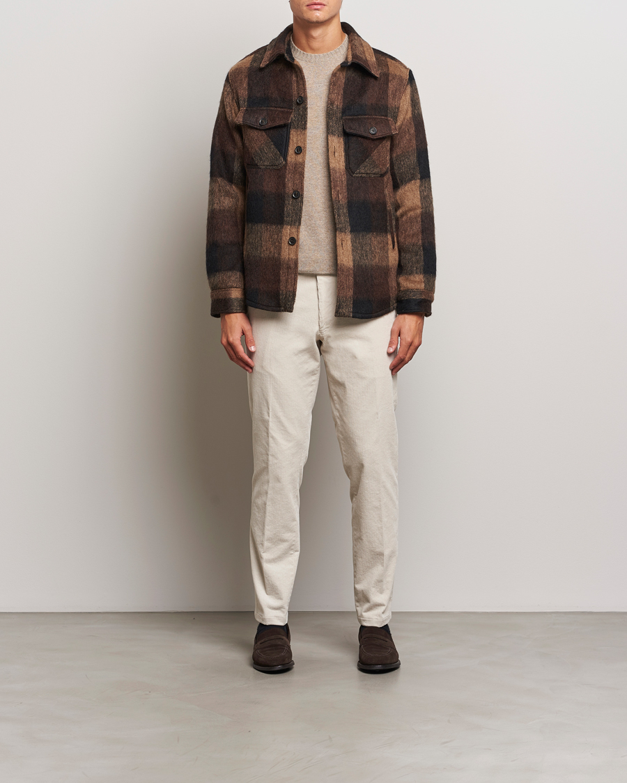 Herr | Jackor | Oscar Jacobson | Maverick Checked Shirt Jacket Brown