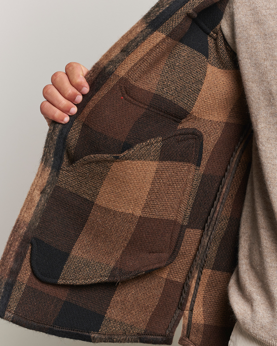 Herr | Jackor | Oscar Jacobson | Maverick Checked Shirt Jacket Brown