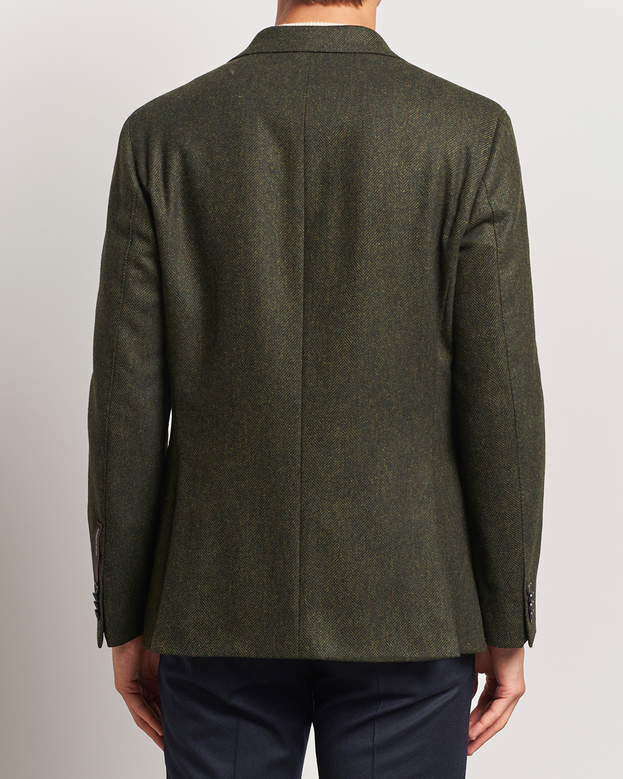 Herr | Kavajer | Oscar Jacobson | Fogerty Moon Herringbone Tweed Blazer Green