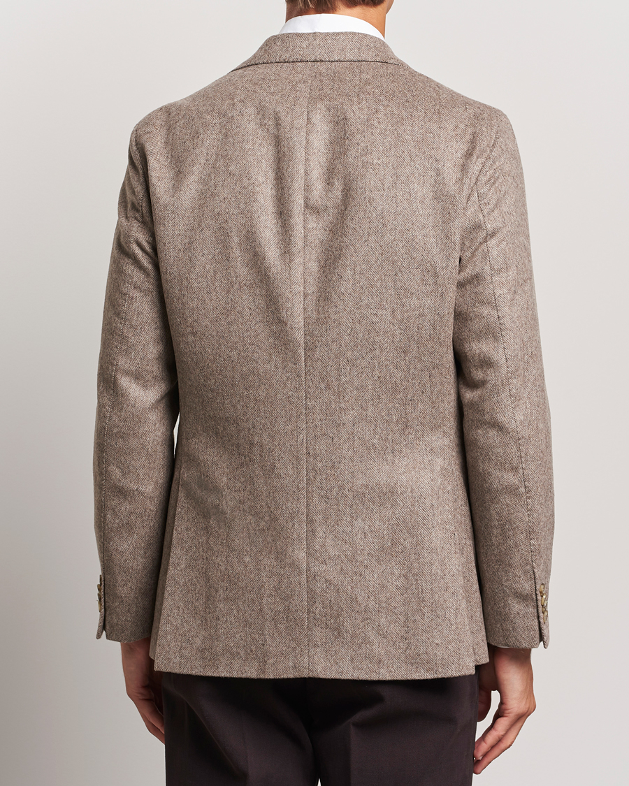Herr | Kavajer | Oscar Jacobson | Fogerty Herringbone Wool Blazer Beige