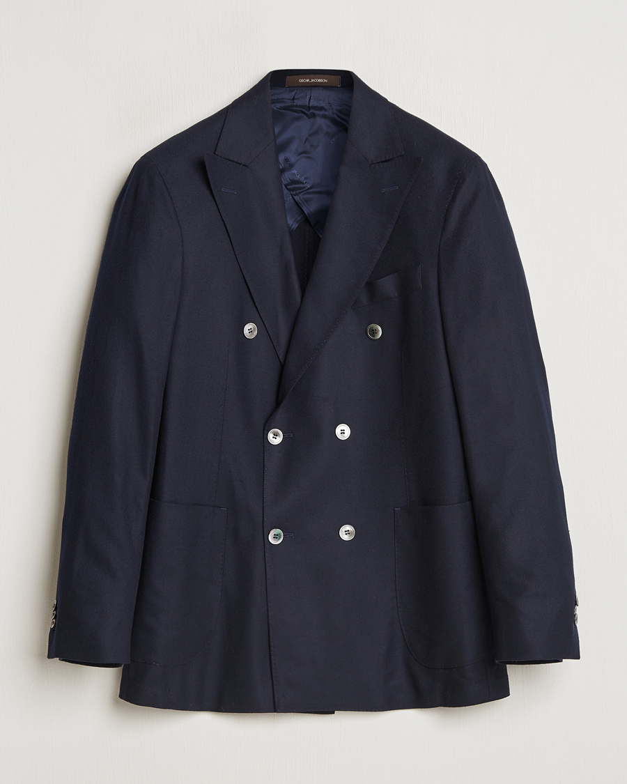 Herr | Kavajer | Oscar Jacobson | Farris DB Super 150's Loro Piana Wool Blazer Navy